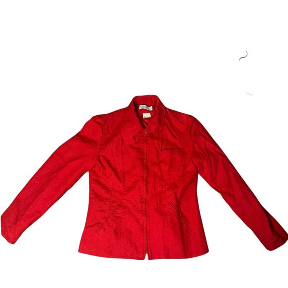 Vintage 90s Women's Bridgewater 100% Linen Classics Red Jacket Size 6 100% Linen - Picture 1 of 4